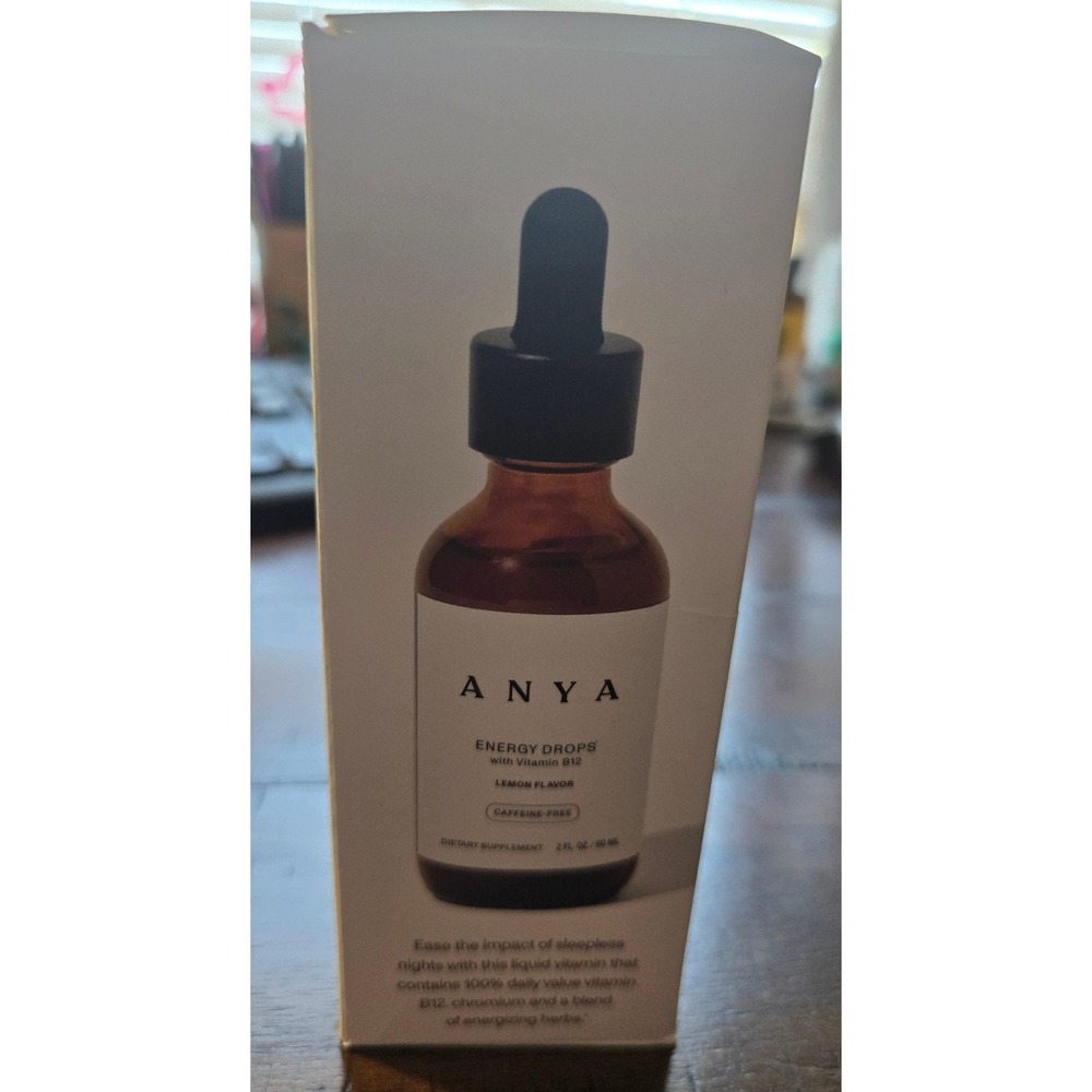 ANYA Postpartum Energy Drops Vitamin B12 Lemon Caffeine Free 2oz 60ml NEW